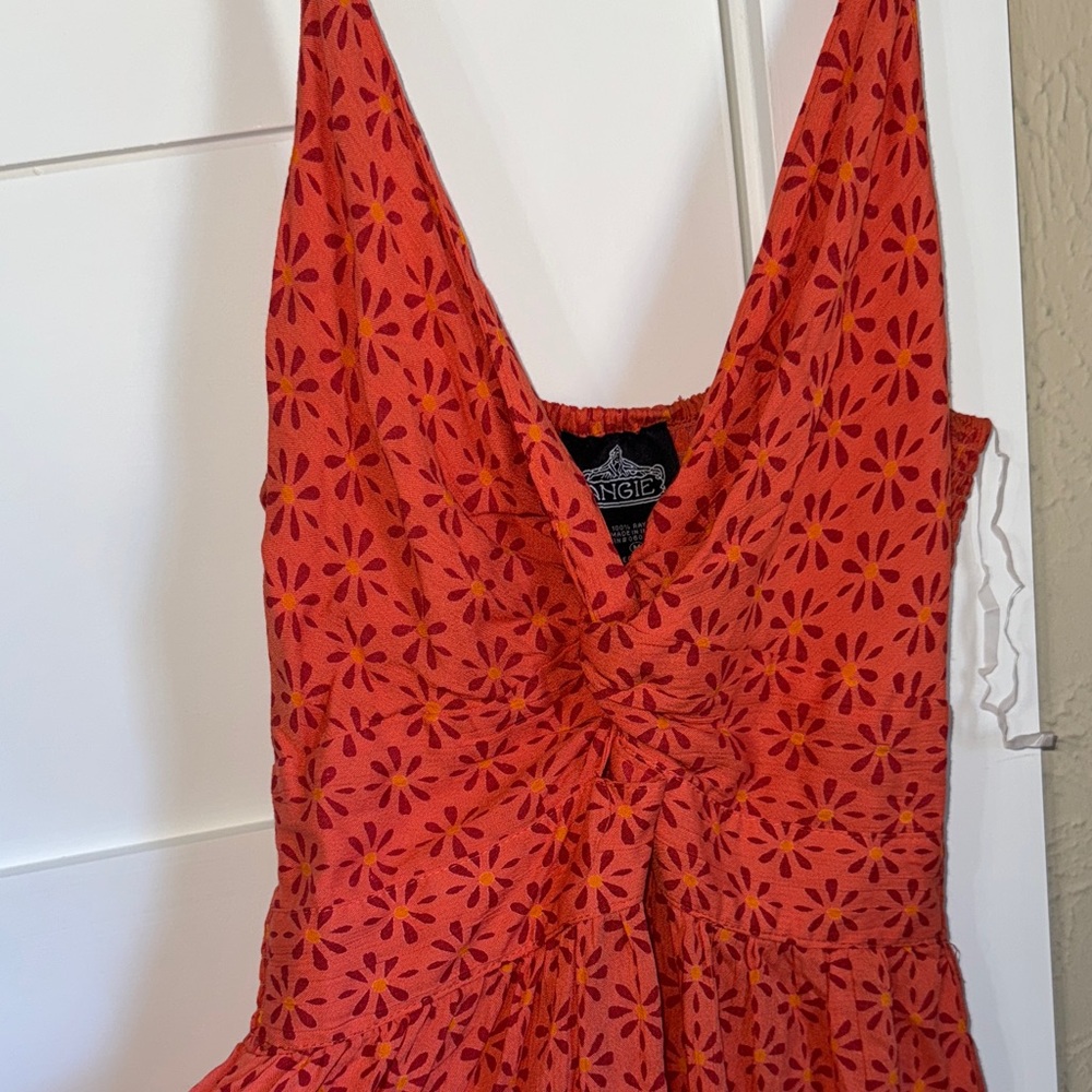 Angie Coral Floral Mini Dress